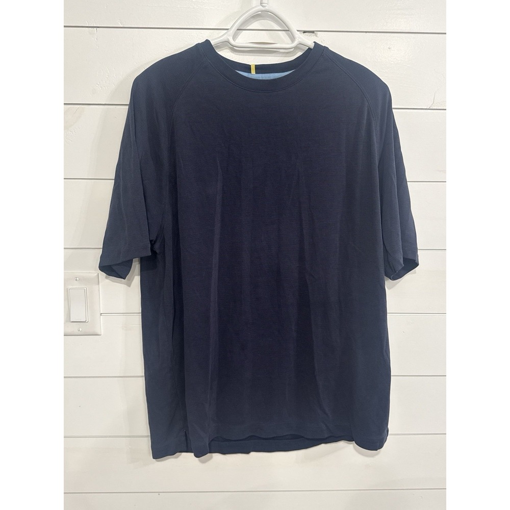 Tommy Bahama island Soft Performance Tee Shirt Men's Short Sleeve Medium Navy